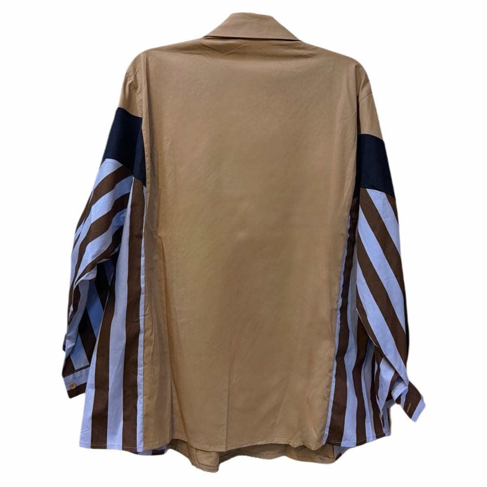 Mixed-Media Multi Pattern statement shirt NWT - image 2